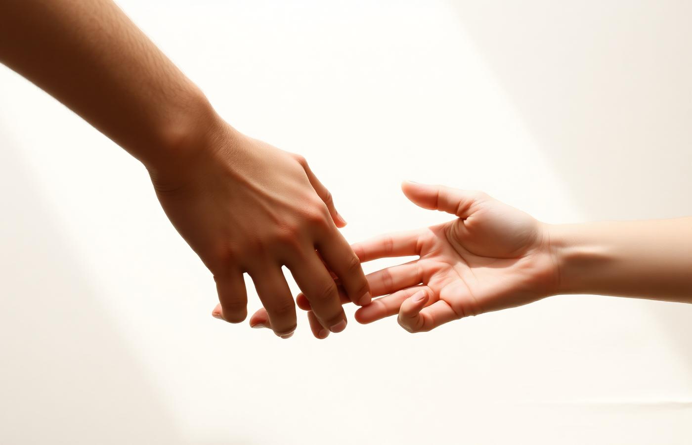 Duas mãos quase se tocando
